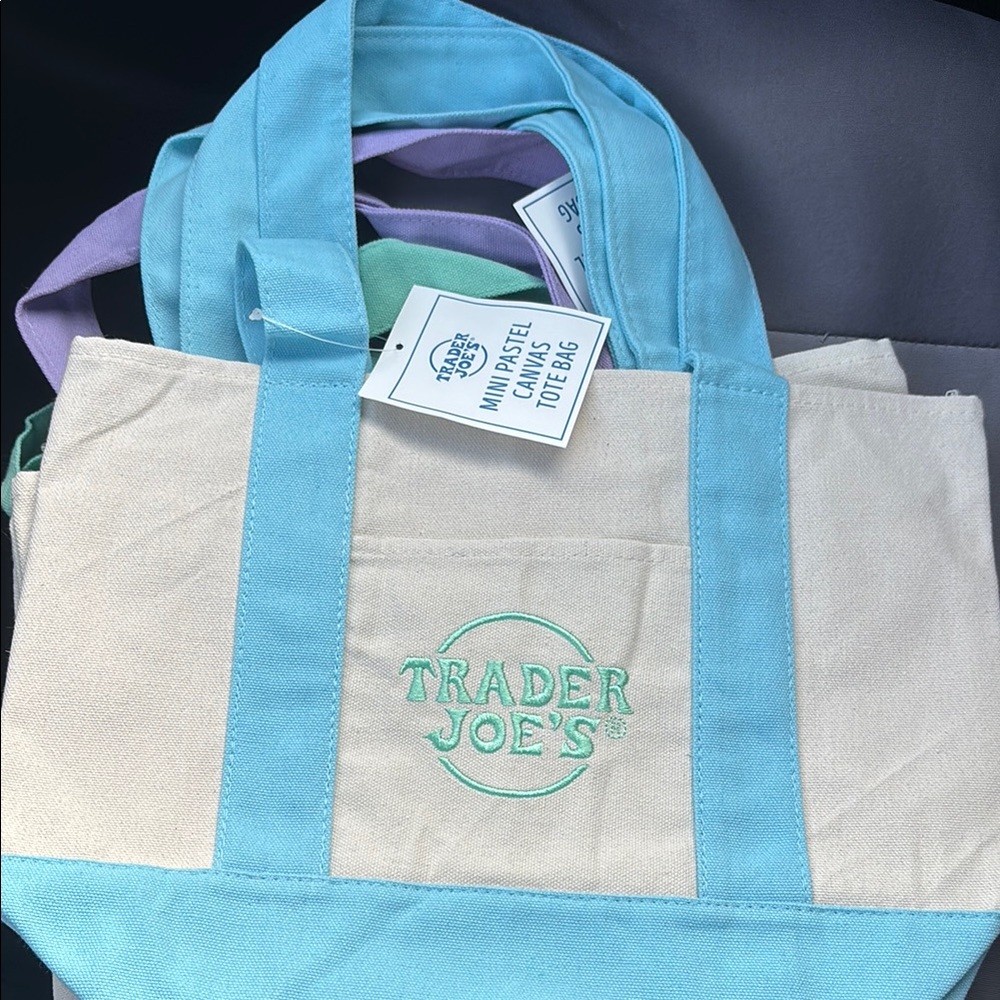 Blue and Cream Tote Bag